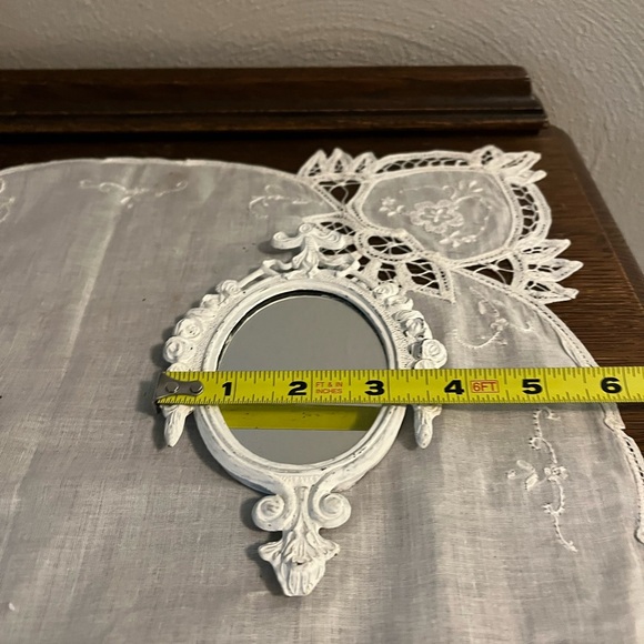 Elegant White Ornate Wall Mirror - Picture 5 of 6